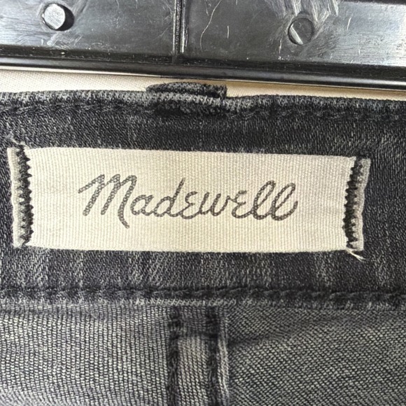 Madewell Cali Demi Boot Crop Jeans 29 Black High Rise Raw Hem - Picture 2 of 7